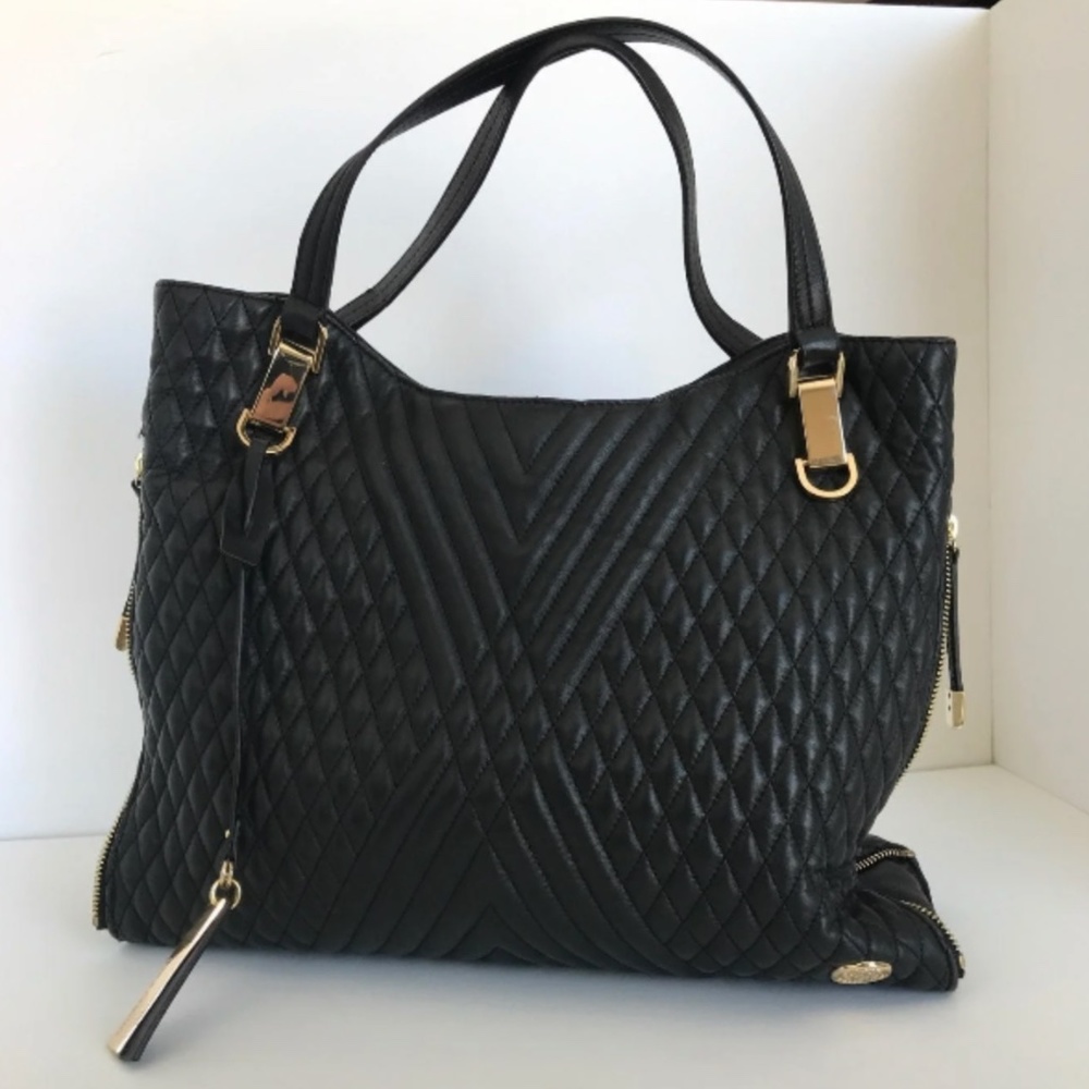 Vince Camuto Beautiful black quilted leather tote
